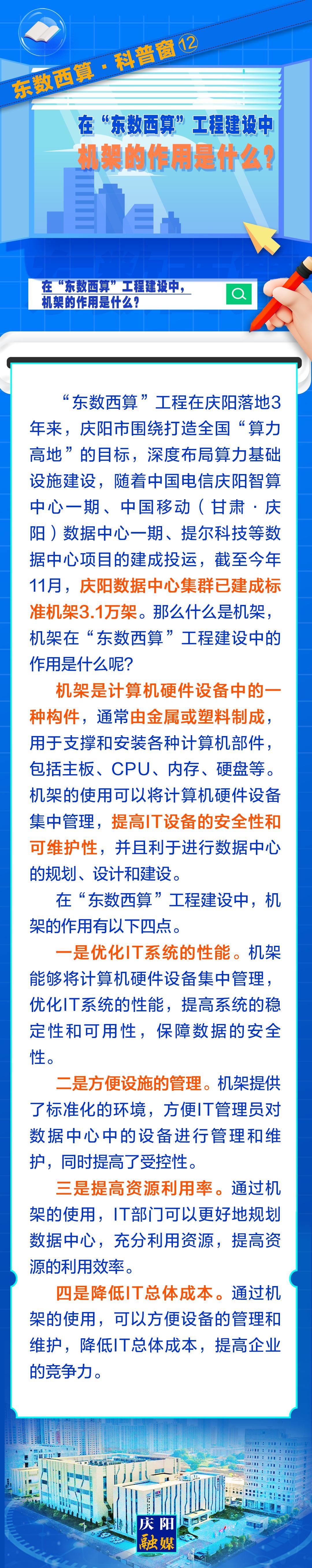 東數(shù)西算·科普窗⑿｜在“東數(shù)西算”工程建設中，機架的作用是什么？