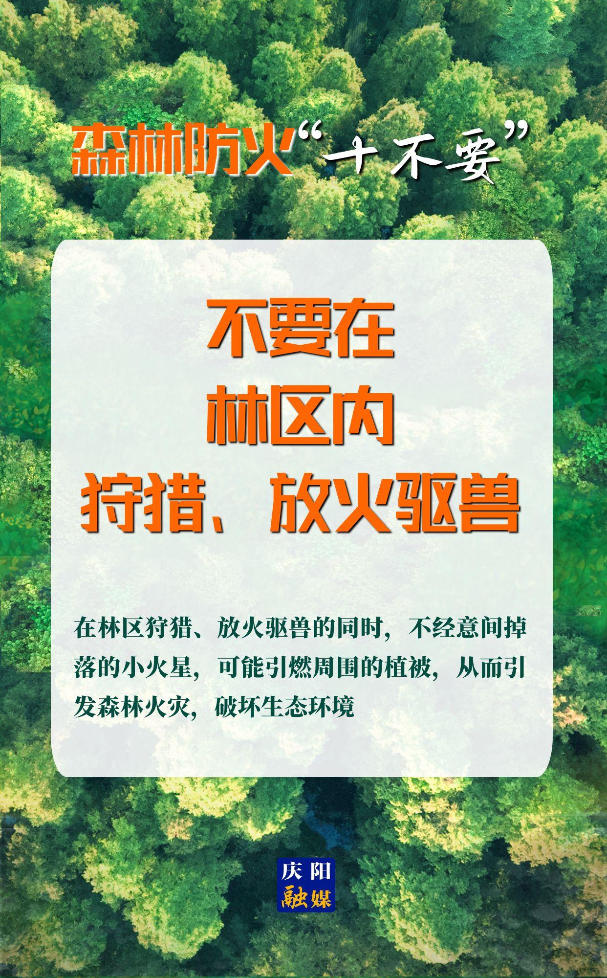 【微海報】森林防火“十不要”⑨丨不要在林區(qū)內(nèi)狩獵、放火驅(qū)獸