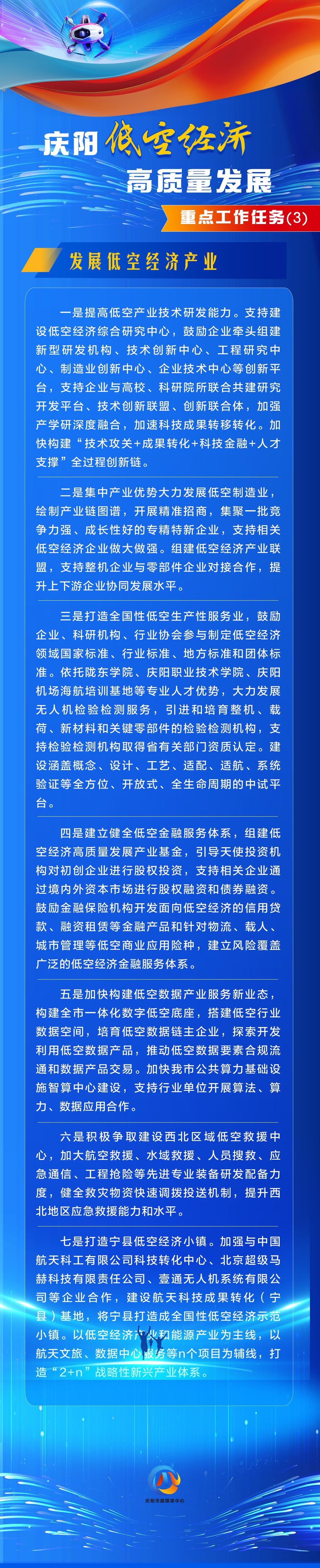 【慶陽低空經(jīng)濟高質(zhì)量發(fā)展】重點工作任務(wù)（3）：發(fā)展低空經(jīng)濟產(chǎn)業(yè)